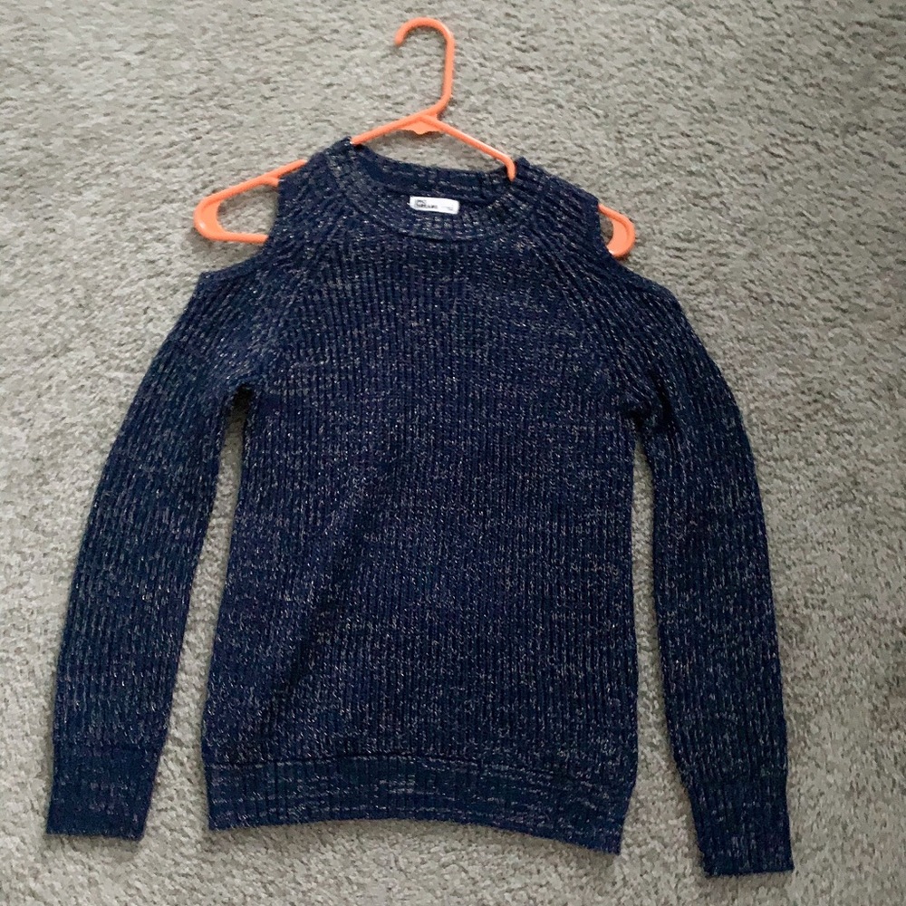 Epic Threads Navy Blue Sweater Cut Shoulder